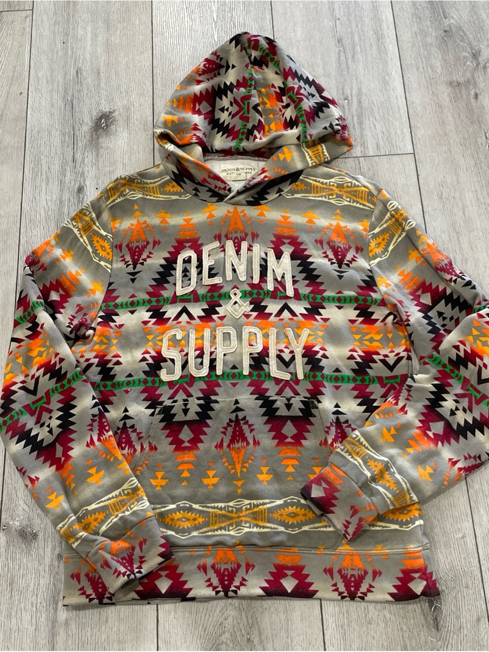 Denim & Supply Ralph Lauren Multicolor Aztec Hoodie - Gray Base